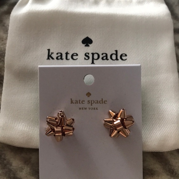 kate spade Jewelry - Authentic Kate Spade earrings bourgeois bow rose